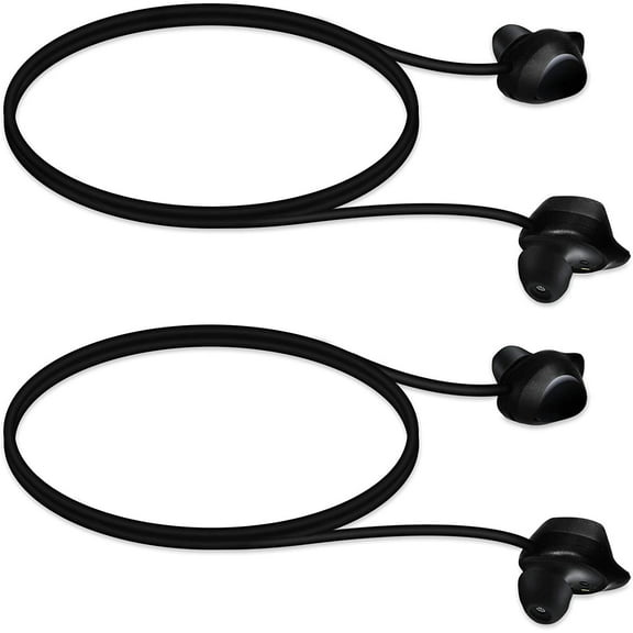 Straps Compatible with Samsung Galaxy Buds/Buds Plus - 2X Silicone Holder for Wireless Earphones - Black
