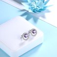 thumbnail image 2 of Fasjewly Birthstone Stud Earrings,925 Sterling Silver Birth Moth Halo Stud Earrings Jewelry Gifts for Women, 2 of 8
