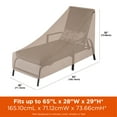 thumbnail image 4 of Modern Leisure Chalet Outdoor Patio Chaise Lounge Cover, 65"L x 28"W x 29"H, Beige, 4 of 10