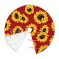 thumbnail image 3 of Kll Sunflowers On Red Christmas Tree Skirt 48",Party Decorations Farmhouse For Christmas Decorations Holiday Party, 3 of 8