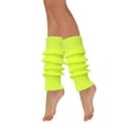 thumbnail image 2 of Wrapables 80's Style Neon Fluorescent Ribbed Leg Warmers, Lemon, 2 of 5