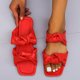 thumbnail image 1 of Zapatillas de verano para mujer, planas, informales, de uso diario, para exteriores, plisadas, sin cordones Wmkox8yii  ytu11409, 1 of 7