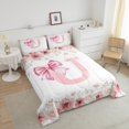 thumbnail image 4 of Erosebridal Initial Monogrammed Comforter Sets Queen Size,Floral Bowknot Bedding Queen Comforter Set,Letter Room Decorative,Reversible,Breathable,3 Pieces, 4 of 8
