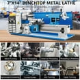 thumbnail image 2 of EastVita EliteEdge Metal Lathe 7"x14" - Long-lived High-Grade Construction, Precise Variable Speed Control, 2500RPM, Secure 3" 3-Jaw Self-Centering Chuck, 550W Benchtop Mini Lathe, 2 of 7