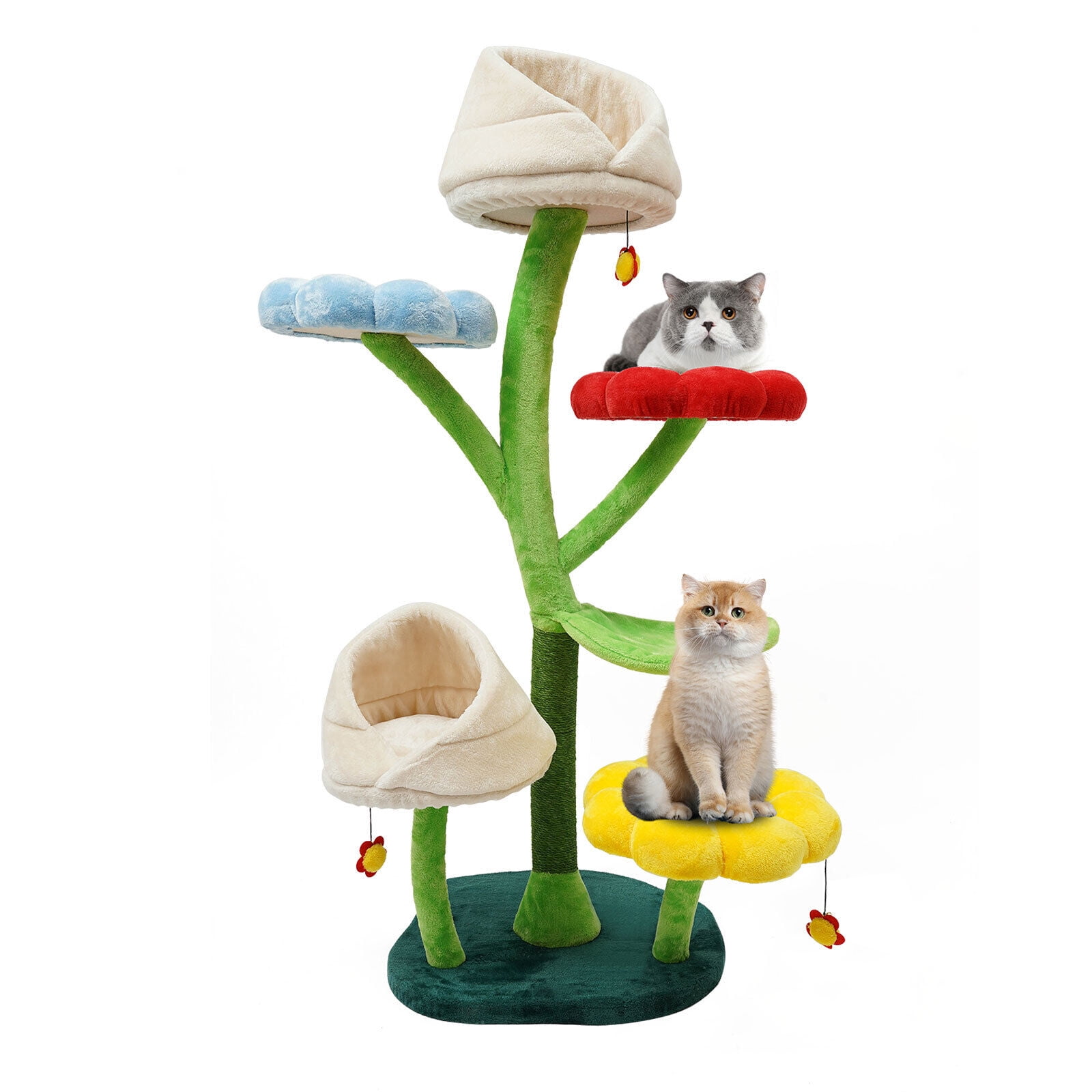 6 Tiers Indoor Cat Tree Tall Cat Tower for Large Cats 22 Lbs Cat Climbing Frame