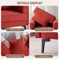 thumbnail image 6 of JULY'S SONG Accent Chair, Linen Fabric Comfy Upholstered Living Room Chairs, 37.8" Wide Mid Century Oversized Chair, Modern Arm Chair for Bedroom, Ruby Red, 6 of 11