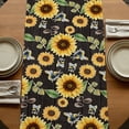 thumbnail image 5 of Yellow Sunflowers Table Runner, Summer Botanical Elegant Pastoral Bees Washable Cotton Linen Table Runners 60 Inches Long, Dresser Scarf Runner for Coffee/TV Stands/Kitchen/Cabinets 13''x60'', 5 of 9
