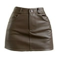 thumbnail image 4 of MIXUE Skirts For Women Summer Solid Color A Line With Pockets Casual Bodycon Party Nightclubs Mini Skirt Streetwear,Brown,M, 4 of 4
