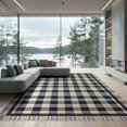 thumbnail image 2 of ODIKA 8'x10' Washable Area Rug Durable, Non-Slip Farmhouse Checkered Grid Design With Contrasting Frame Detail for Living Room, Under Sectional, Family, 2 of 5