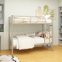 Twin Over Twin Metal Bunk Bed (Silver)