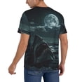 thumbnail image 2 of KLL Moonlit Night Sky Shark for Men's Baseball Shirts,Short Sleeve Casual Shirts Button Down Shirt for Men Beach Summer Wedding Shirt-Large, 2 of 7