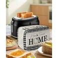 thumbnail image 5 of Fsddascl Farmhouse Home Toaster Cover 2 Slice, Small Kitchen Appliance Covers, Black Plaid Vintage Wood Grain Butterfly Toaster Oven Cover with Loop, Bread Machine Cover Polyester Dust Cover, 5 of 5