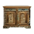 thumbnail image 2 of handmade Handcard Solid Wood 2 - Door Cabinet | Farmhouse Style Small Storage Cabinet | Dining Room Buffet With Painted Patina, 2 of 10