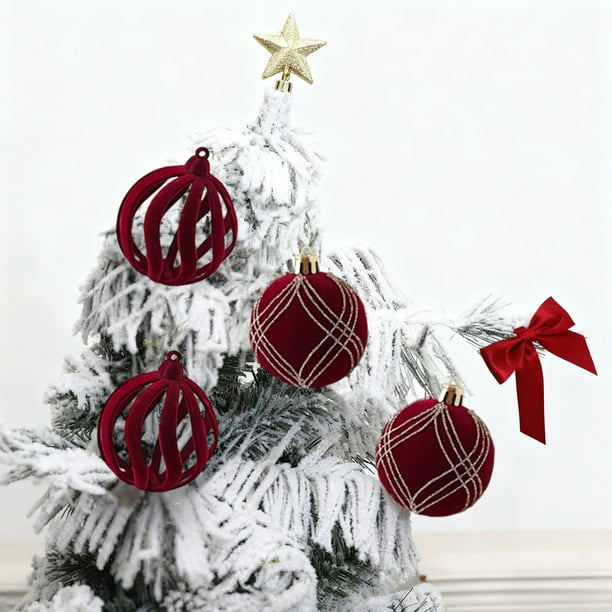 Decoraciones navideñas, Bolas navideñas nevadas, Juego de decoración navideña, Múltiples estilos de adornos para el árbol de Navidad, Bolas decorativas de espuma para fiestas