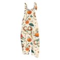 thumbnail image 2 of Halloween Jumpsuits for Women Linen Spaghetti Straps Wide Leg Overalls Floral Print Long Rompers, 2 of 6