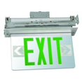 thumbnail image 1 of Morris Products 73336 Recessed Mount Edge Lit Led Exit Signs Green On Clear Panel White Housing, 1 of 1