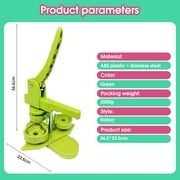 VIFERR DIY Heart Shaped DIY Full Metal Pin Button Maker Machine Installation-Free Button Maker Badge Punch Press with 100pcs Button Parts Easy to Use Best Gift for Kids Christmas Party Present (Green)