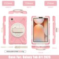 thumbnail image 5 of For Samsung Galaxy Tab A11 2025/Tab A9 2023 Case 8.7 inch (SM-X133/X135/ SM-X110/X115), 360 Hand Strap, Shoulder Strap, Kickstand, Rugged Drop Protection, Cherry Pink, 5 of 6