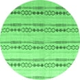 thumbnail image 1 of Ahgly Company Indoor Round Abstract Emerald Green Modern Area Rugs, 6' Round, 1 of 4