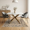 thumbnail image 3 of ODIKA 5'x7' Beige Blue Khaki Floral Medallion Vintage Washable Area Rug Traditional Botanical Motifs with Ornate Non-Slip, Low Pile, Stain Resistant for Guest Room, Lounge, Apartment, 3 of 7