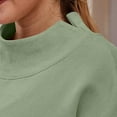 thumbnail image 4 of yardsong Women's Oversized Mock Neck Sweatshirt - Turtleneck Long Sleeve Fall Cozy Preppy Mint Green,L, 4 of 9