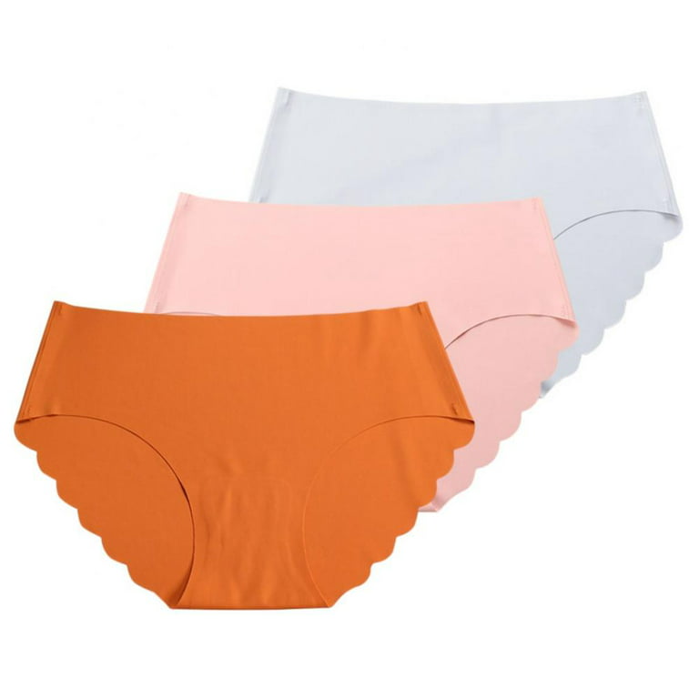 Womens Seamless Panties No Show Ice Silk Stretch Underwear High Cut Briefs  Mid-waist Soft No Panty Lines,Pack of 3