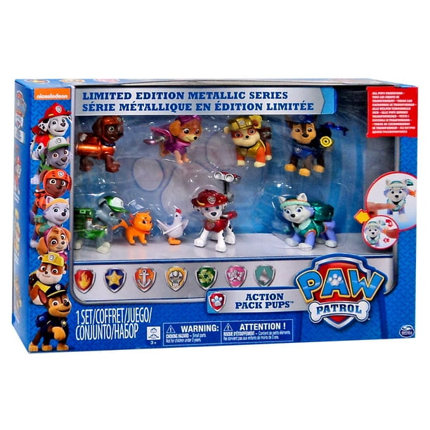 Paw Patrol Action Pack Pups Figure 7-Pack [Limited Edition Metallic