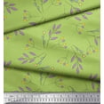 thumbnail image 2 of Soimoi Popeline de Coton Verte Tissu Décor Baies Feuilles Tissu Imprimé au Mètre 56 Pouces de Large, 2 of 2