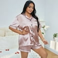 thumbnail image 6 of WTOBBY Plus Size Women's Pajama Set 3X-6X Loose Fit Cotton Top & Pants Comfy Sleepwear Home Loungewear Cozy Lounge Outfit Soft Nightwear,Pink 3XL, 6 of 6