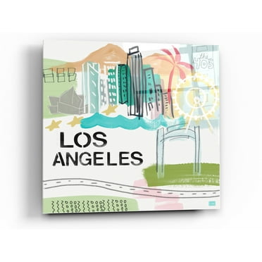 Epic Art 'Los Angeles' by Linda Woods, Acrylic Glass Wall Art, 24"x24"