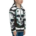 thumbnail image 5 of Pofeuu Watercolor Skull Print Teenage Zipper Hoodie Sweatshirts Hooded Casual Jackets With Pocket For Boys Girls-Small, 5 of 6