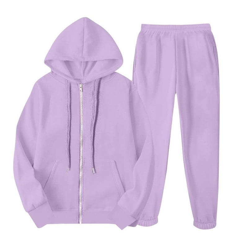 Womens Tracksuit Zip Up Hoodie Sweatsuits 2 Piece Outfits