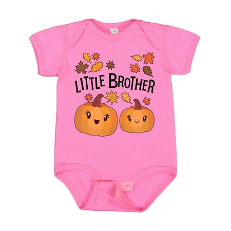 

Inktastic Little Brother Pumpkins with Fall Leaves Boys Baby Bodysuit