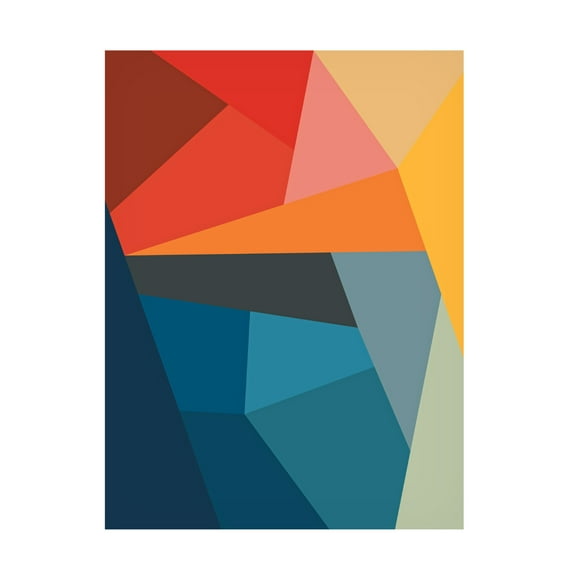Canvas Wall Art - Tom Quartermaine 'Bold Colorful Geometric Prints 3' Wall Art for Living Room, Bedroom, or Office Décor by Trademark Fine Art - 14 x 19 Inches