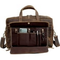 thumbnail image 2 of RUZIOON Full Grain Leather Briefcase For Men Business Travel Fits 17'' Laptop Messenger Bag Office Briefcase Crossbody Travel Bag For Men, 2 of 7