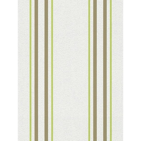 Concord Wallcoverings Textured Wallpaper Stripes Plain, White Green, 21 In x 33 Ft (56 sq. ft), 955182