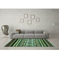 thumbnail image 3 of Ahgly Company Indoor Square Abstract Turquoise Blue Modern Area Rugs, 6' Square, 3 of 4
