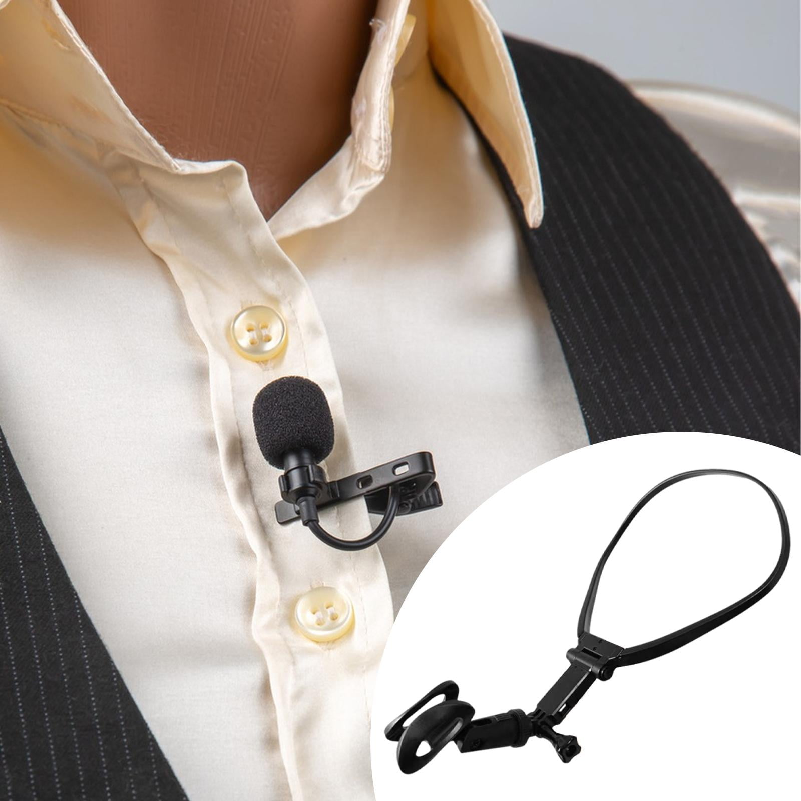 MERIGLARE Neck Microphone Holder Adjustable Handsfree Mount Stand Lightweight PP Material Portable Mic Brace Wearable Accessory Suitable for Classroom Singer Teacher Performance style B