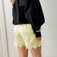 thumbnail image 4 of Ahabrexf Casual Shorts for Women,Fashionable Lace and Satin Elastic Waist Sleepwear Home Shorts with Flat Hem, 4 of 7