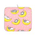 thumbnail image 2 of Moon Cat Pattern Drying Dish Mat Quick Drying Absorbent Soft Durable for Kitchen 18" x 24", 2 of 10