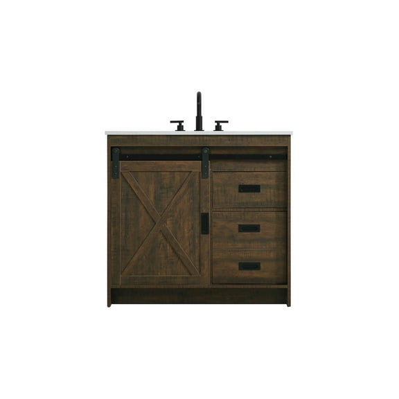 Elegant Kitchen and Bath Austin 36 Inch Single Bathroom Vanity In Expresso