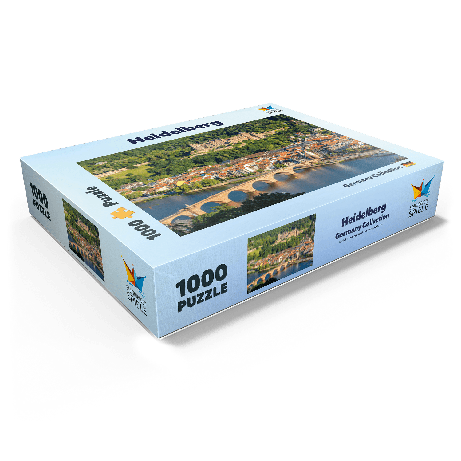 MyPuzzle - View Of Heidelberg - Old Town, Old Bridge And Castle - Premium 1000 Piece Jigsaw Puzzle for Adults