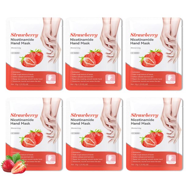 Mascarillas hidratantes para manos, 6 unidades, guantes hidratantes para hombres y mujeres, suaves, de larga duración, exfoliantes, suaves, exfoliantes, mascarillas de spa, humectantes, set de regalo