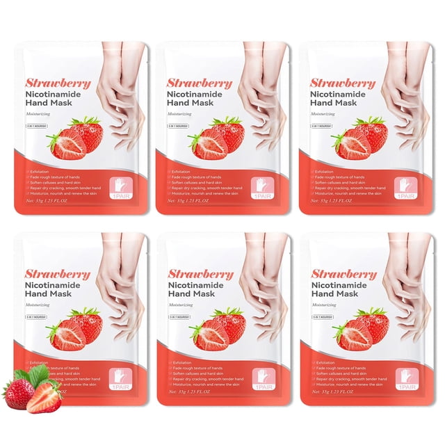 Mascarillas hidratantes para manos, 6 unidades, guantes hidratantes para hombres y mujeres, suaves, de larga duración, exfoliantes, suaves, exfoliantes, mascarillas de spa, humectantes, set de regalo
