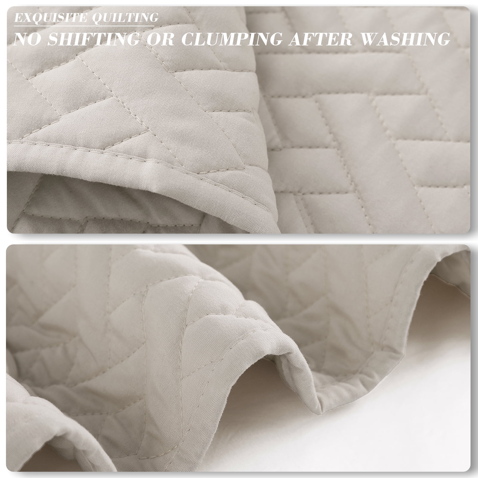 Exclusivo Mezcla 3-Piece King Size Quilt Set, Basket Quilted Bedspread/Coverlet/Bed Cover(96"x 104", Brich Beige)