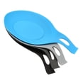 thumbnail image 1 of Silicona Cuchara Descanso, 7.68 x 3.74 Calor Resistente Cocina Utensilio Soporte Espátula Cucharón Descanso para Mostrador Estufa Tapa, Azul/Negro/Claro Gris/Oscuro Gris 1 Juego, 1 of 6