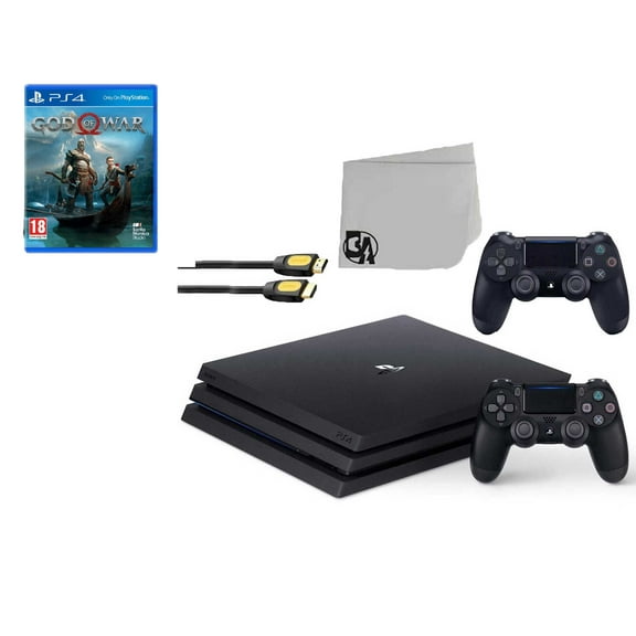 Pre-Owned Sony PlayStation 4 Pro 1TB Gaming Console Black 2 Controller Included with God of War BOLT AXTION Bundle