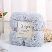 Faux Fur Throw Blanket, Fuzzy Plush Soft Skin-friendly Fleece Blanket, Fluffy Cozy Throw Blankets for Couch, Sofa, Bed, Thick Comfy Blankets and Throws, 46.8x31.2 inches