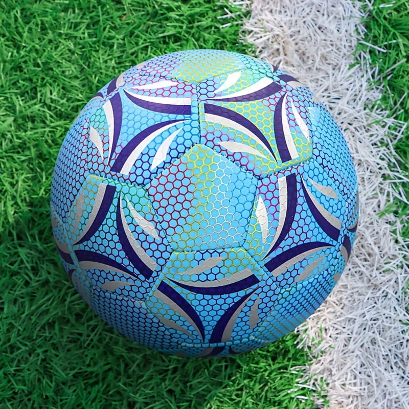 Glow in Dark Soccer Ball - 1pc Professional Night Match TPU Football Size 4/5, Great Choice for Adult Unisex, Ideal for Night & Beach Parties, Perfect for Holiday Gift with Pump &  Needle