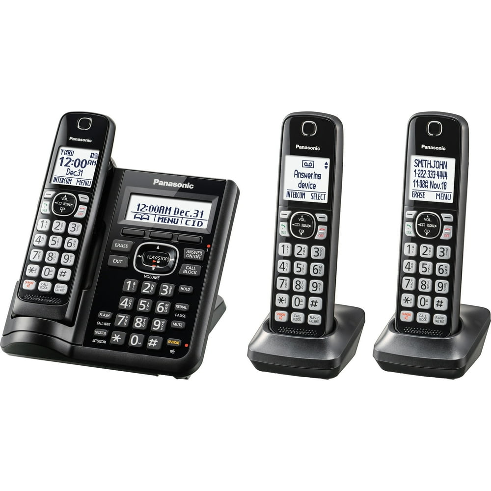 Panasonic, PANKXTGF543B, KXTGF543B Trio Cordless Phone, 1, Black